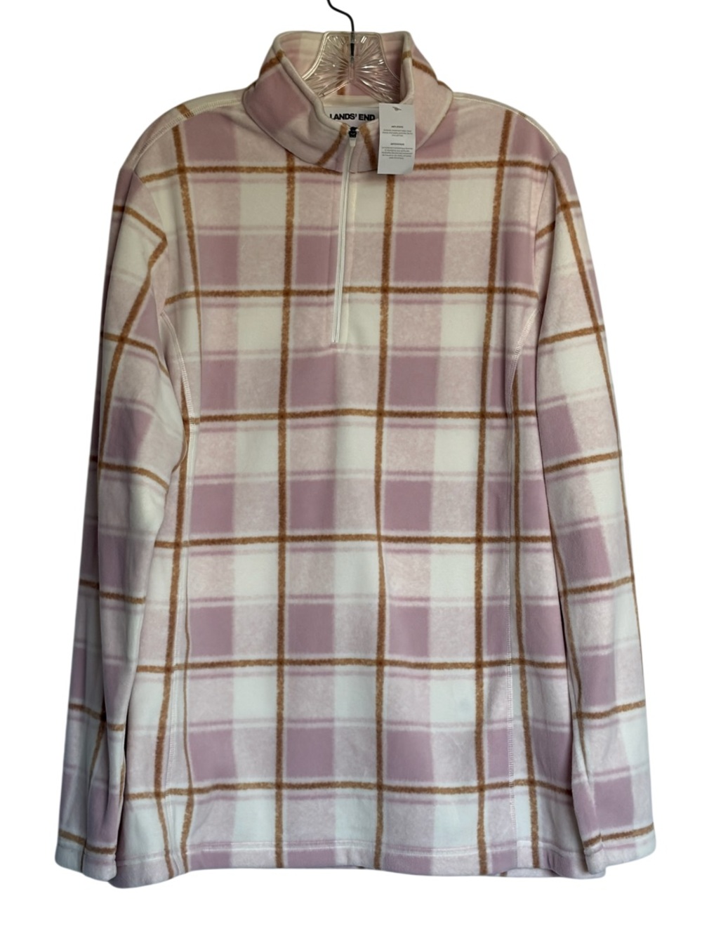 Lands' End Woman’s Anyweather Fleece Quarter Zip Pullover NWT Shacket Top XL T
